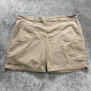 Gloria Vanderbilt Bermuda Shorts Womens Plus 24W Brown Khaki Average Cotton 11"